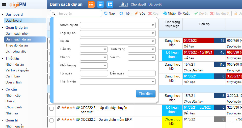 digiiPM Phần mềm Quản lý Dự án và Công việc