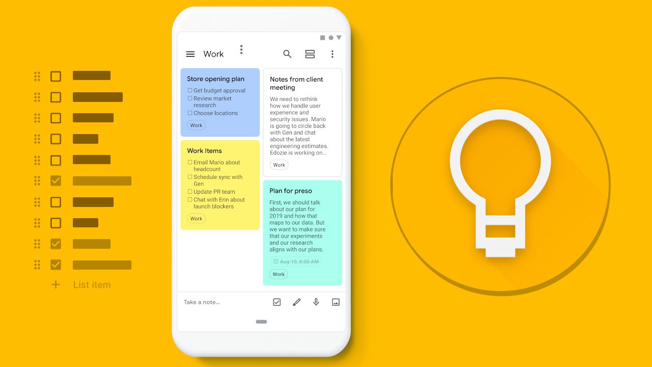 Tăng hiệu quả làm việc cùng Google Keep