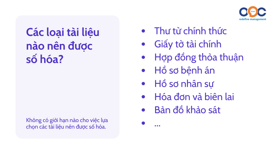 Các loại tài liệu nào nên được số hóa_ 