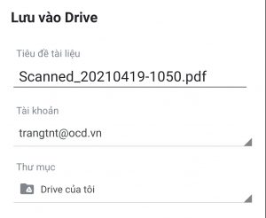 Lưu file scan trên Drive