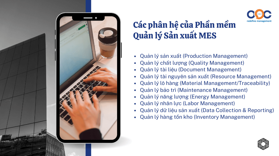 Các phân hệ của Phần mềm Quản lý Sản xuất MES