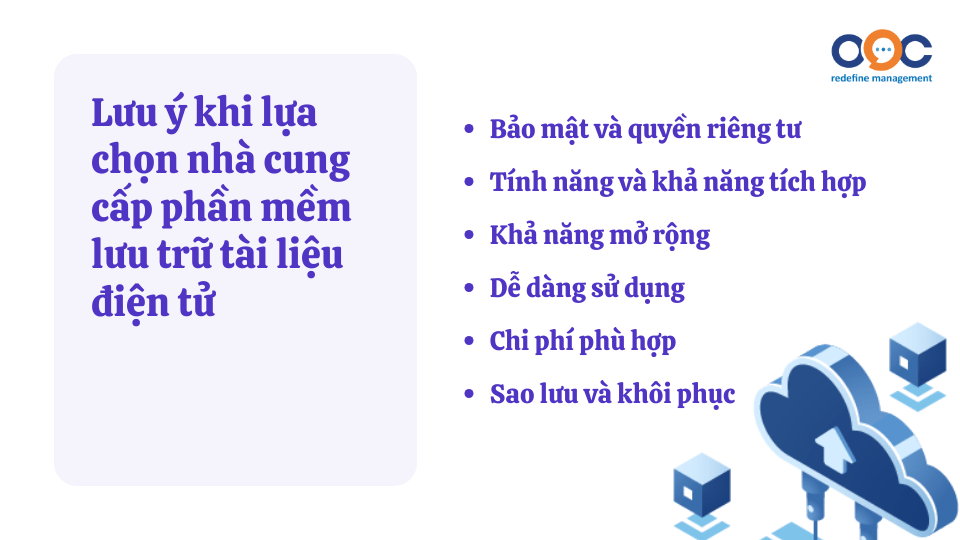 Lưu ý khi lựa chọn nhà cung cấp phần mềm lưu trữ tài liệu điện tử