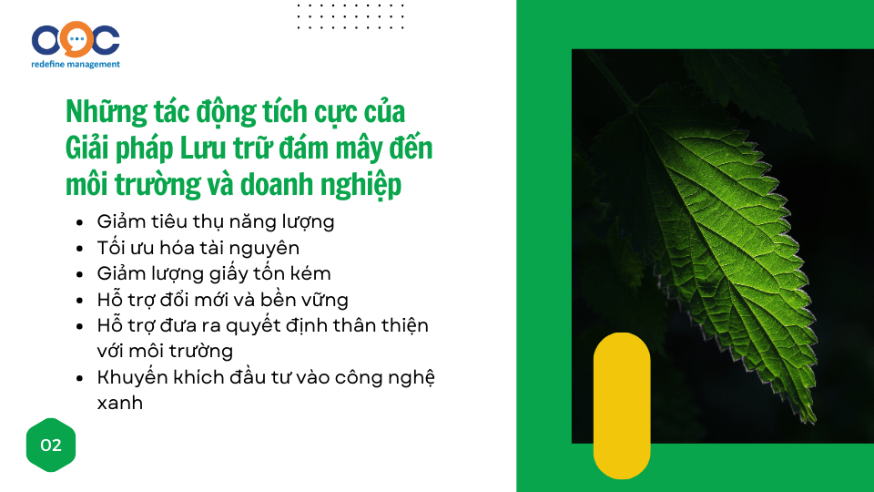 Những tác động tích cực của Giải pháp Lưu trữ đám mây đến môi trường và doanh nghiệp