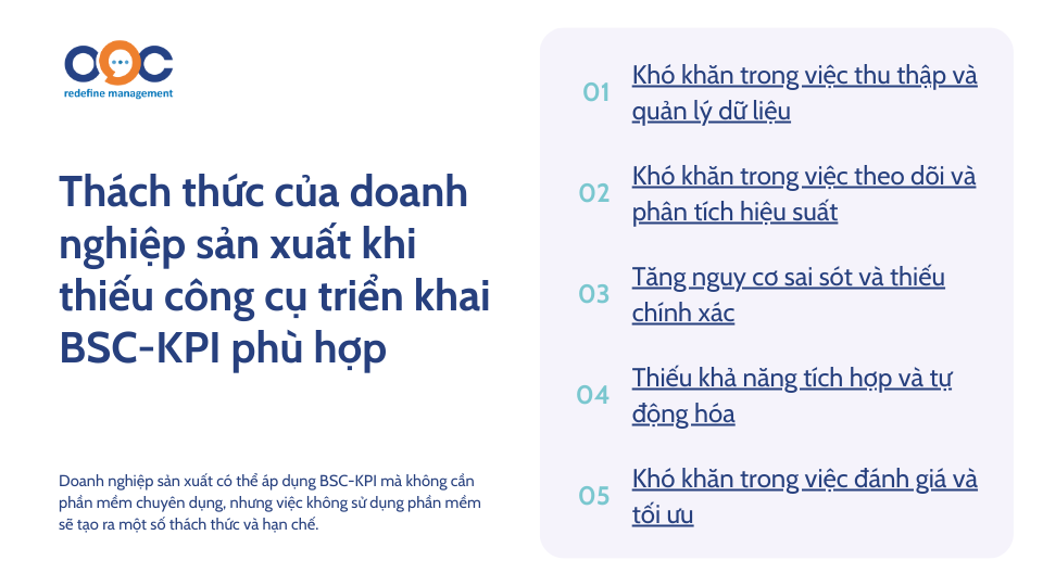 Thách thức của doanh nghiệp sản xuất khi thiếu công cụ triển khai BSC-KPI phù hợp