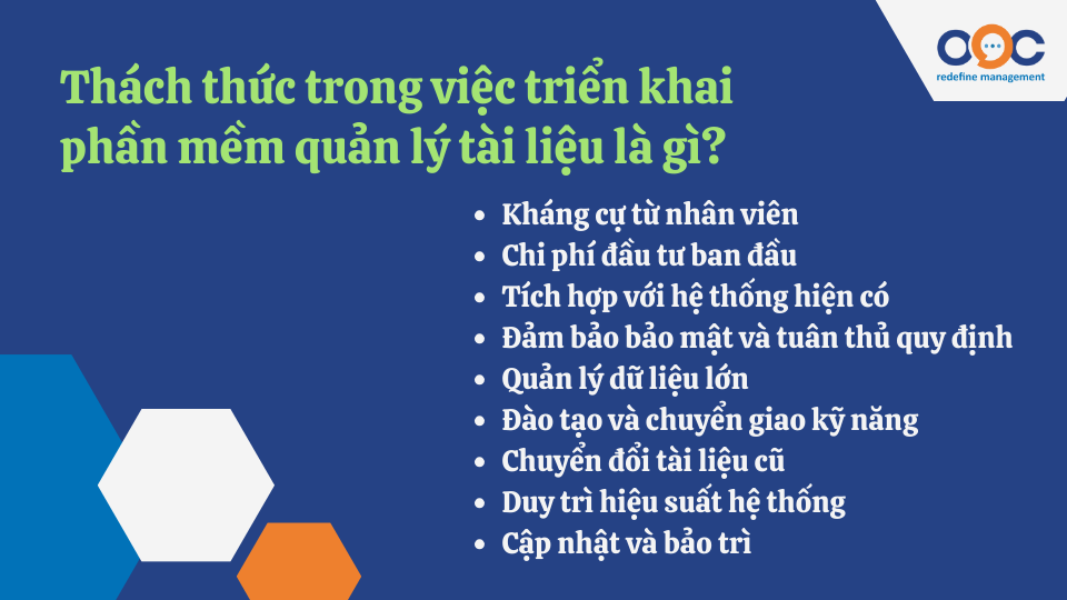 Thách thức trong việc triển khai phần mềm quản lý tài liệu là gì