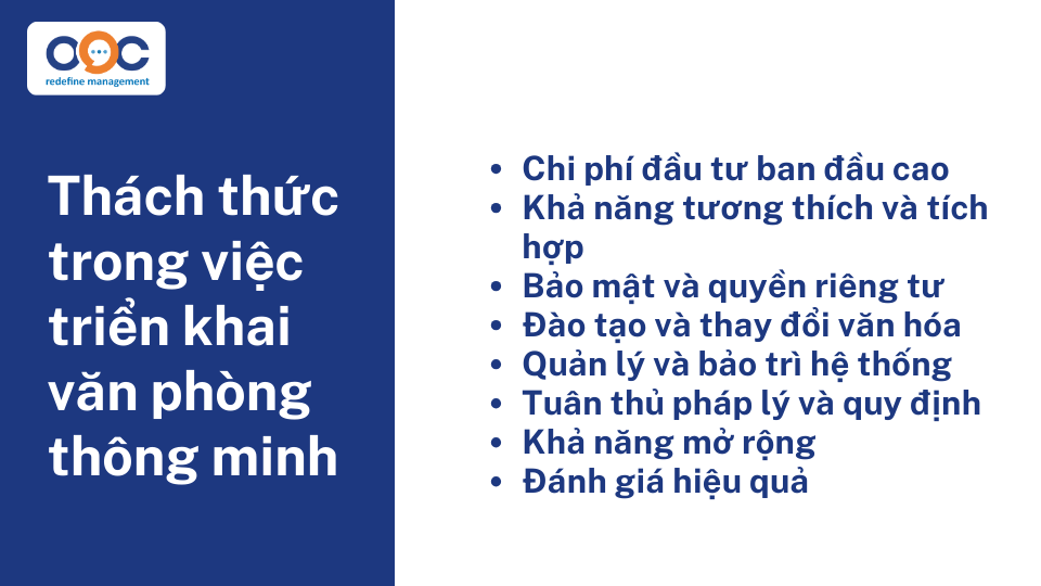 Thách thức trong việc triển khai văn phòng thông minh