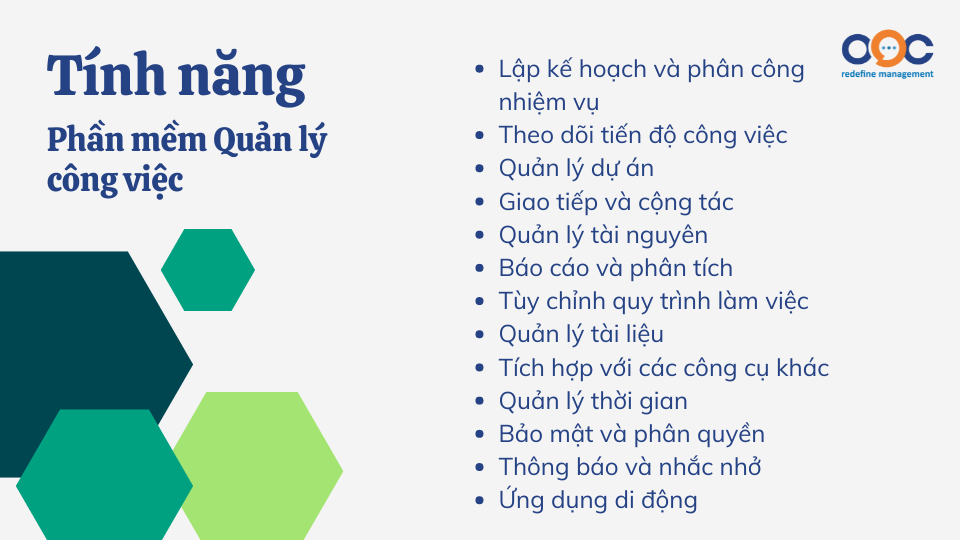 Tính năng của Phần mềm quản lý công việc