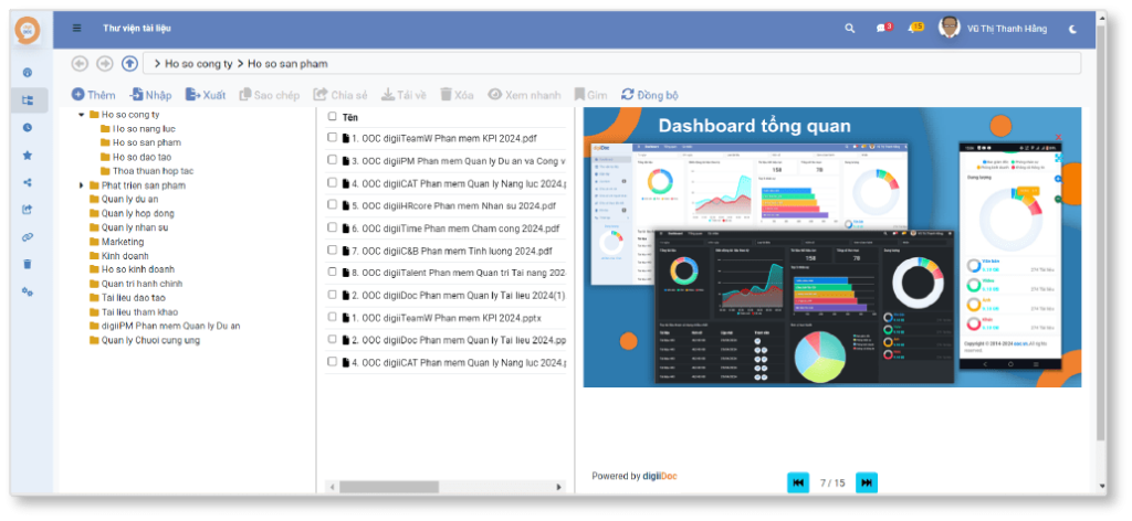 digiiDoc -Tìm kiếm, sử dụng tài liệu, hồ sơ thuận tiện, nhanh chóng