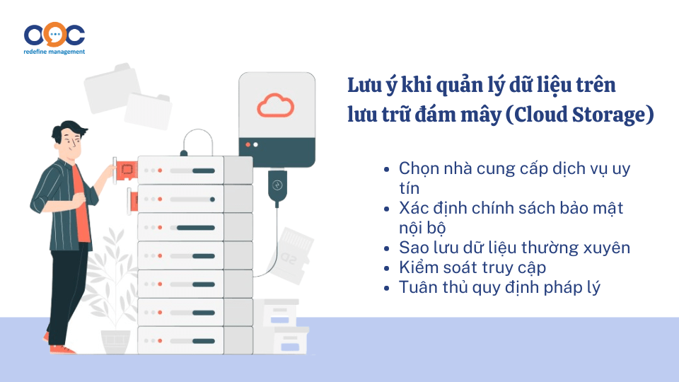 Lưu ý khi quản lý dữ liệu trên lưu trữ đám mây (Cloud Storage)