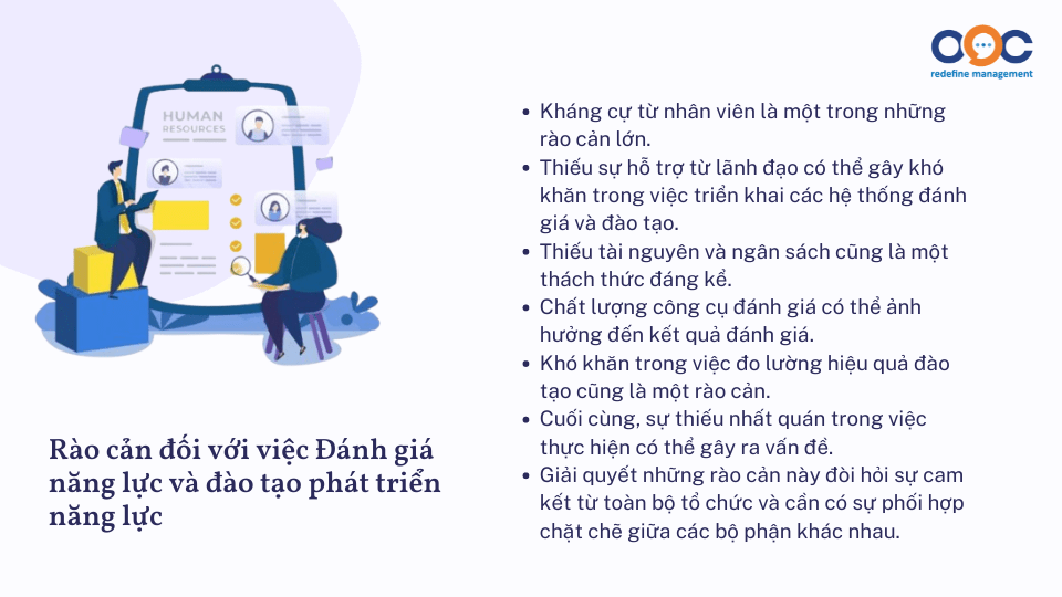 Rào cản đối với việc Đánh giá năng lực và đào tạo phát triển năng lực