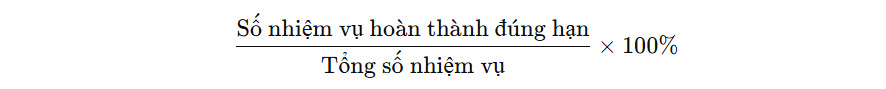 Tỷ lệ hoàn thành công việc đúng hạn - KPI nhân sự