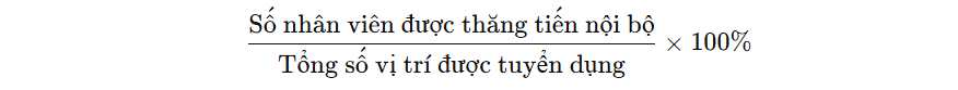 Tỷ lệ nhân viên nội bộ được thăng tiến