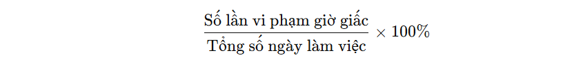 Tỷ lệ vi phạm giờ giấc 